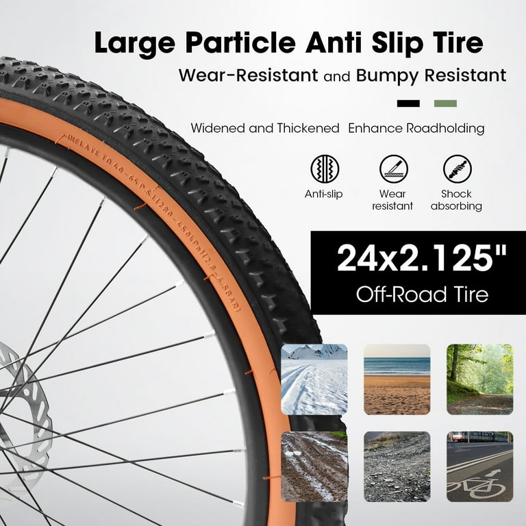 24 inch Men s Mountain Bike 21 Speeds Dual Disc Brakes Shock Absorbing Black Walmart
