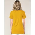 thumbnail image 4 of Made by Johnny Women's Casual Shirts Twist Knot Tunics Tops S MUSTARD, 4 of 6