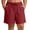 Wine, variant on hoksml Women Plus Size Drawstring Casual Shorts, L-5XL Elastic Waist Summer Shorts with Pockets