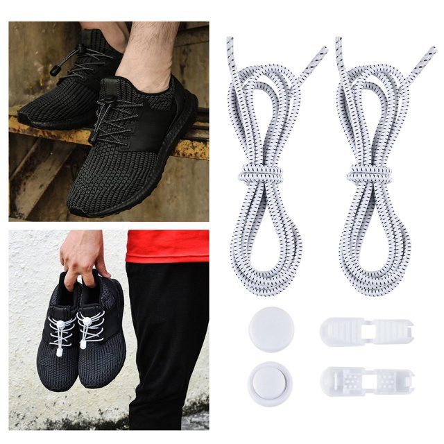 Cordones de Zapatos de Goma Elástica Reflectante, 47 "(120 Cm) Sin Cordones de Zapatos pa Y Adultos, Compatibles con Zapatils, Botas Y Calza Baoblaze Cordones elásticos sin lazo