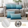 thumbnail image 6 of Pack of 2 Outdoor Pillow Covers 18x18 Inch Waterproof Navy Blue Ombre Throw Pillow Covers,Decorative Couch Pillow Case Sham Teal White Gradient Modern Abstract Art Patio Pillowcases Cushion Cover, 6 of 8