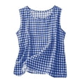 thumbnail image 4 of Womens Tank Tops 2026 Helii Casual Summer Dressy Boho Lightweight Plaid Sweater Vest Trendy Beach Vacation Clothes Go Out Outfit S-XXXXXL Blue, 4 of 5
