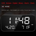 thumbnail image 4 of Pantalla LED USB Reloj despertador de música digital Pantalla de fecha/temperatura Relojes de cabecera de escritorio Blanco, 4 of 8