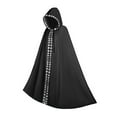 thumbnail image 3 of URMAGIC Hooded Cape Cloak Reversible Velvet Satin Renaissance Medieval Halloween Christmas Cosplay Costumes, 3 of 4