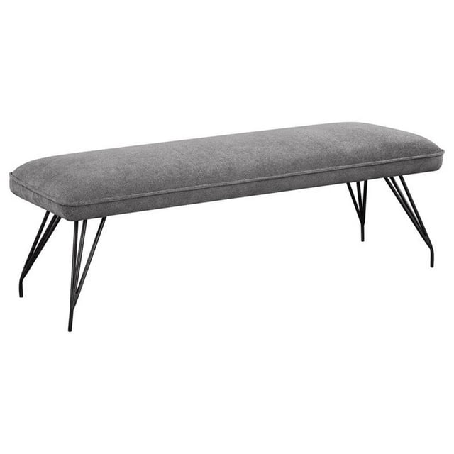 Pemberly Row Banc de Salle à Manger Rembourré en Tissu de Style Mi-Siècle Gris