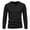Black, variant on Mens Long Sleeve T-Shirt Waffle Knit Three Button Henley Long Sleeve Tee Solid Soft Stretch Everyday Basic Shirt