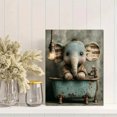 thumbnail image 2 of Elephant Bathtub Canvas Print, Whimsical Bathroom Animal Art, Multi-Room Home & Cafe Playful Wall Decor, 2 of 8