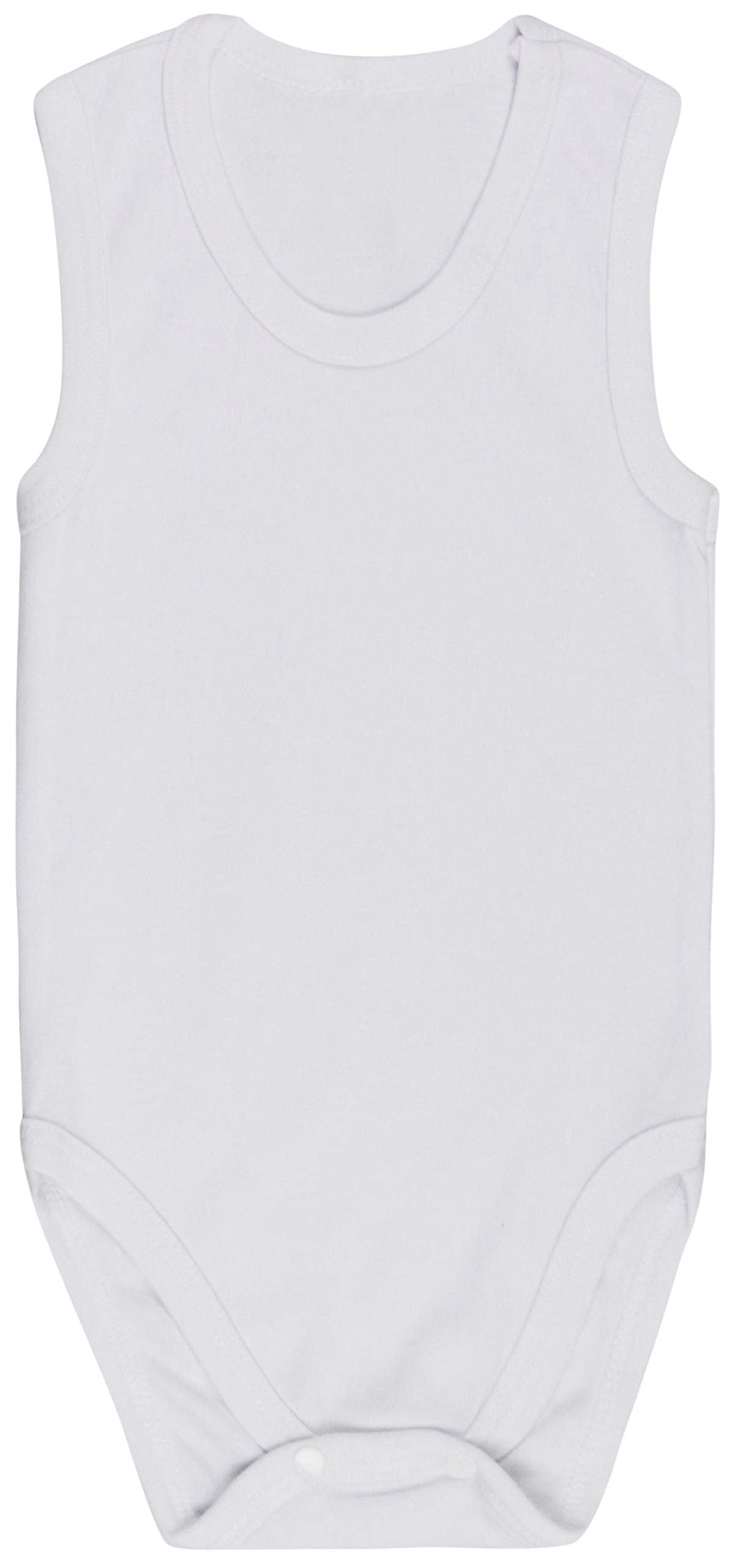 ToBeInStyle Boy's Pack of 4 Ultra-Soft Cotton Baby Tank Top Bodysuits - White - 2 Years Old