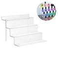 thumbnail image 1 of NUAHRHY 4 Tier Acrylic Risers Display Stand Tiered Shelf Clear Tiered Display Organizer Display Riser Stand Easy to Assemble Tiered Display Stand for Toy Jewelry Cosmetics Dessert, 1 of 8