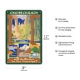 thumbnail image 2 of Christchurch New Zealand - Cathedral Hanmer Springs and Bridge of Remembrance on the River Avon - Vintage Travel Poster c.1935 - 8 x 12 inch Vintage Metal Tin Sign, 2 of 4