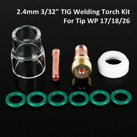 

10PCS TIG Welding Torch Stubby Gas Lens #12 Pyrex Cup Kit for WP-17/18/26 2/32
