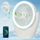 thumbnail image 2 of Outdoor Caming Fan Rechargeable Desk Fan For Bedroom, Battery Operated Outdoor Portable Camping Fan With Light, 3 Speed Adjustment Desk Fans Small Quiet For Office Home, 2 of 4