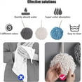 thumbnail image 4 of NOGIS Fuzzy Ball Towels,4 Pack Hanging Bathroom Hand Towels Super Fluffy Chenille Ball Towels, Highly Absorbent Bathroom/Kitchen Soft Hand Towels with 4 Hooks for Instant Drying of Hands (Blue), 4 of 7