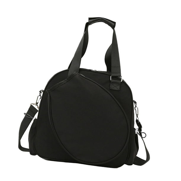 Mochila de hombro para raqueta de bádminton, portátil, elegante, para exteriores, para mujer Negro