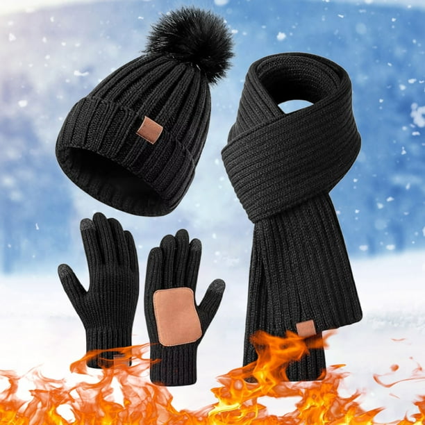 XFHLMJFF Winter Beanie Scarf Gloves Set Womens Mens Warm  display picture 3