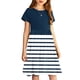 thumbnail image 5 of Odeerbi Niñas de Verano Vestido de Línea A Rayas Vestido de Columpio Vestido Elástico de Manga Corta Para Niños, 5 of 7