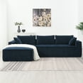 thumbnail image 3 of Harper & Bright Designs Modern Modular Cloud Sofa, Chenille Sectional Sofa with Ottoman, U Shaped Convertible Sofa for Living Room, Dark Blue, 3 of 20