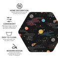 thumbnail image 3 of Honeii Galaxy print Leather Coaster Set of 4, ideal for safeguarding your furniture from drinks spills and effortless cleanup-Hexagon, 3 of 6