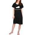 thumbnail image 5 of HDE Women's Cotton Nightgowns Short Sleeve Sleep Dress Bearly Awake 4X-5X, 5 of 6