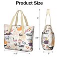 thumbnail image 3 of Tote Bag for Women - Cartoon Dog and Flower Shoulder Bag - Large Utility Work Duffle Bag with Zipper Handbag for Travel, Work, Sprots, 3 of 5