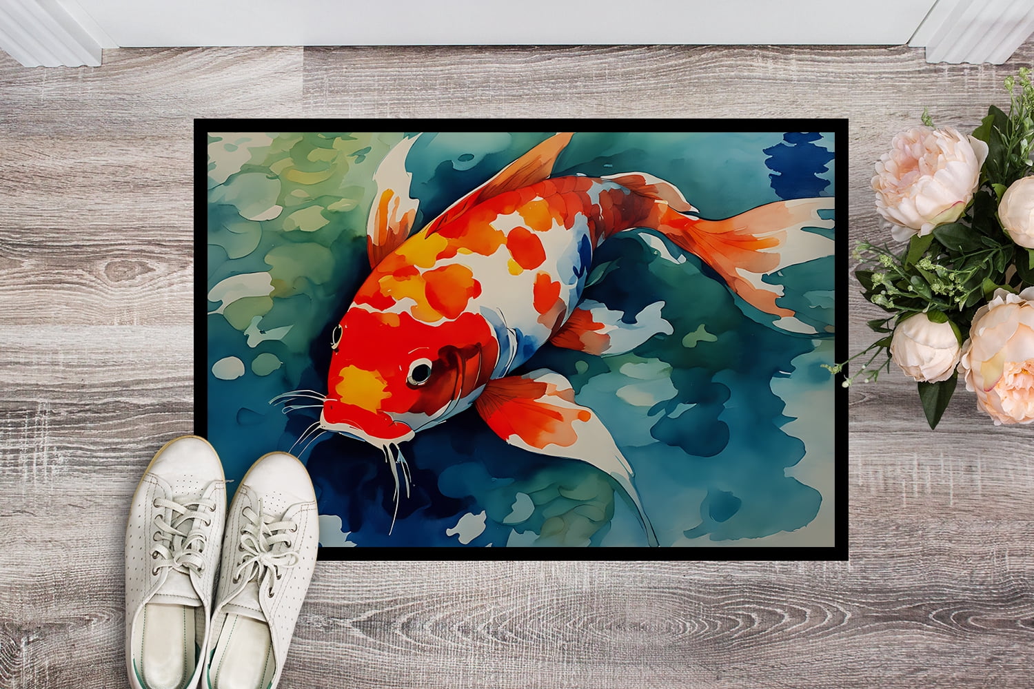 Carolines Treasures DAC2794MAT 0.15 x 18 x 27 in. Koi Fish Doormat
