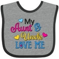 thumbnail image 3 of Inktastic My Aunt and Uncle Love Me with Hearts Boys or Girls Baby Bib, 3 of 4