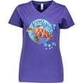 thumbnail image 3 of Inktastic Key West, Florida Swimming Sea Turtle with Bubbles Women's V-Neck T-Shirt, 3 of 5
