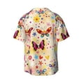 thumbnail image 6 of PAYOHTO Colorful Butterflies Girls Mens Hawaiian Casual Short-sleeved Shirt Tropical Summer Beach Button Down Shirts, 6 of 7