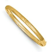 Primal Gold 14 Karat Yellow Gold 3/16 Laser Cut Hinged Bangle Bracelet