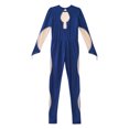 thumbnail image 6 of Aislor Kids Girls Rhinestone Long Sleeve Gymnastics Leotard Figure Ice Skating Jumpsuit Full Body Bodysuit Unitard Size 6-16 Navy Blue 16, 6 of 7