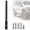 Black, variant on RECON Aluminum 8" Antenna Mast Style (Fits OEM Factory Threaded Antenna) - Chrome