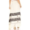 thumbnail image 2 of Sakkas Sandra Women's Casual Long Maxi Boho Gypsy Skirt Elastic Waist & Pockets - Ivory - Plus Size, 2 of 5