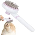 thumbnail image 1 of Cepillo de aseo para mascotas – Cepillo de aseo para perros con agarre cómodo con botón, mango – Cepillo de limpieza de pelo enredado para conejos, 1 of 5