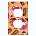 thumbnail image 2 of Metal Light Switch Wall Plate Outlet Cover (Coffee Mocha Candy Bean Toffee Swirl Cupcake Coffee Maker Orange Pink Hearts - Single Duplex), 2 of 2