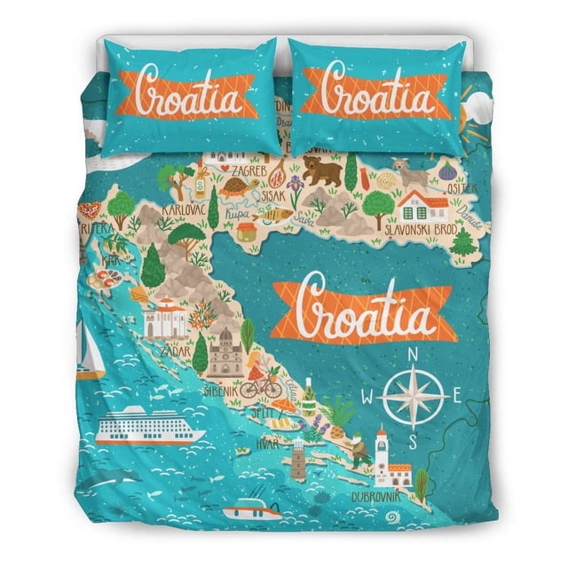 Croatia Bedding Set Croatian Symbol Bedding Set