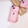 thumbnail image 2 of Compatible for iPhone 14 Case Clear with Card Holder, Cute Phone Cover for Women Girl, Protective Soft TPU Shock-Absorbing Wallet Case for iPhone 14-Clear Pink, 2 of 13