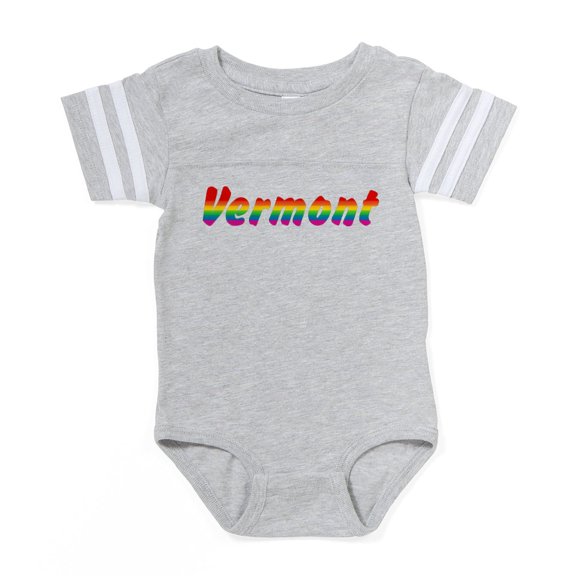 CafePress - Vermont Rbw Txt - Cute Infant Baby Football Bodysuit