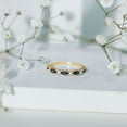 thumbnail image 6 of Rosec Jewels London Blue Topaz Anniversary Ring with Moissanite - Minimalist Half Eternity Ring - with Jewelry Box, 18K Yellow Gold, US 12.50, 6 of 9