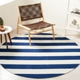 thumbnail image 2 of SAFAVIEH Montauk Saranna Geometric Cotton Area Rug, Navy/Ivory, 5' x 5' Round, 2 of 7