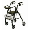 Medline Deluxe Folding Rollator Walker, Black