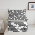 thumbnail image 5 of Homewish Halloween Theme Bat Full Size Comforter Sets,White Silhouette Dot Pattern Bedding Comforter Set,Gray,Light Gray Reversible,3-Piece,1 Comforter and 2 Pillowcases, 5 of 7