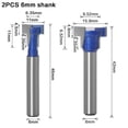 thumbnail image 1 of Chendee 2Pcs 6Mm 1/4" Wood Router Bit Shank T-Slot Alloy Keyhole Slotting Milling Cutter,6Mm, 1 of 8