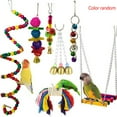 thumbnail image 2 of serony Cute 7PCS/Set Parrot Birds Toy Kit Swing Hanging Bells Wooden Bridge Accessories Bird Toy Standing Training Pet Tool, 2 of 6
