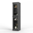 thumbnail image 5 of Palace Imports 100% Solid Wood 16.5" Kitchen Pantry Storage Cabinet with Glass Doors and Adjustable Shelves, Gray, 5 of 5