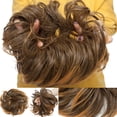 thumbnail image 3 of SEGO Messy Bun Hair Piece Ponytail Hair Extension Synthetic Scrunchy Wavy Real Hair Bun Fake Hair Elastic Hair Extensions for Women Black/Blonde/Palm Colors, 3 of 8