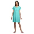 thumbnail image 5 of Moomaya Solid Womens Short Sleeve Nightdress Round Neck Cotton Sleepwear, 5 of 6