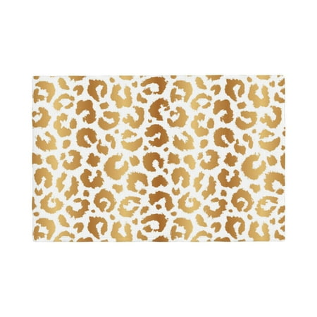 

Placemats Set of 4 Gold leopard fashion print Place mats for Dining Table Indoor/Outdoor Cute Heat Resistant Washable Table Mats(18 x 12 )