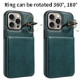 thumbnail image 2 of TECH CIRCLE For iPhone 12 Pro Max Wallet Case with Card Holder, Thin Slim PU Leather Finger Ring Kickstand Shockproof Protective Magnetic Women Men Phone Cover for Apple iPhone 12 Pro Max 6.7",Green, 2 of 8