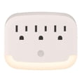 thumbnail image 1 of Multicontacto de pared con 3 salidas polarizadas y luz LED de noche blanco, 1 of 4
