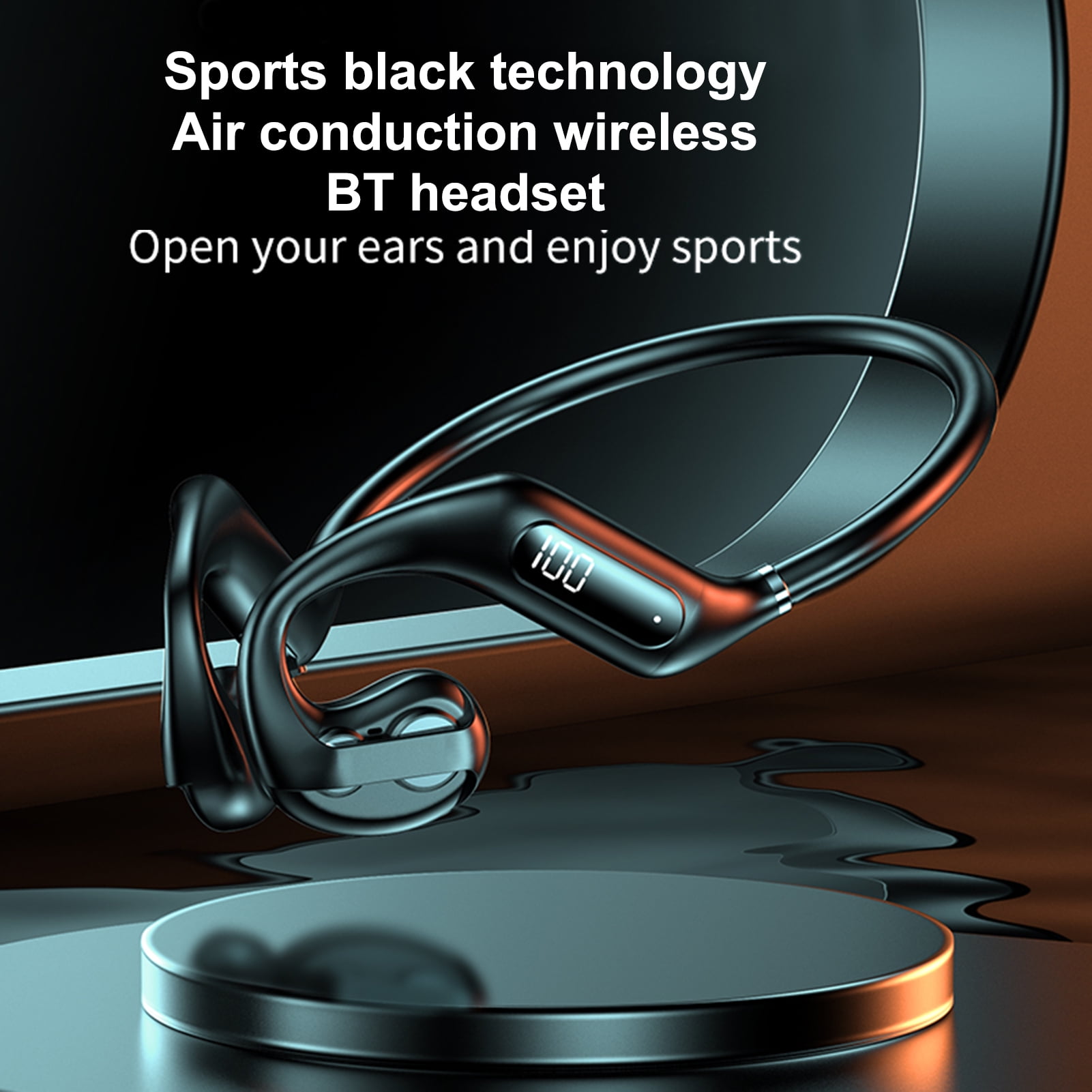 Earphone Wireless Headset Air Conduction BT5.3 Headset Non-in-ear Design Wireless Sports Headset Air Conduction Earbuds True Wireless 100H Endurance Real 4-unit Speaker Waterproof